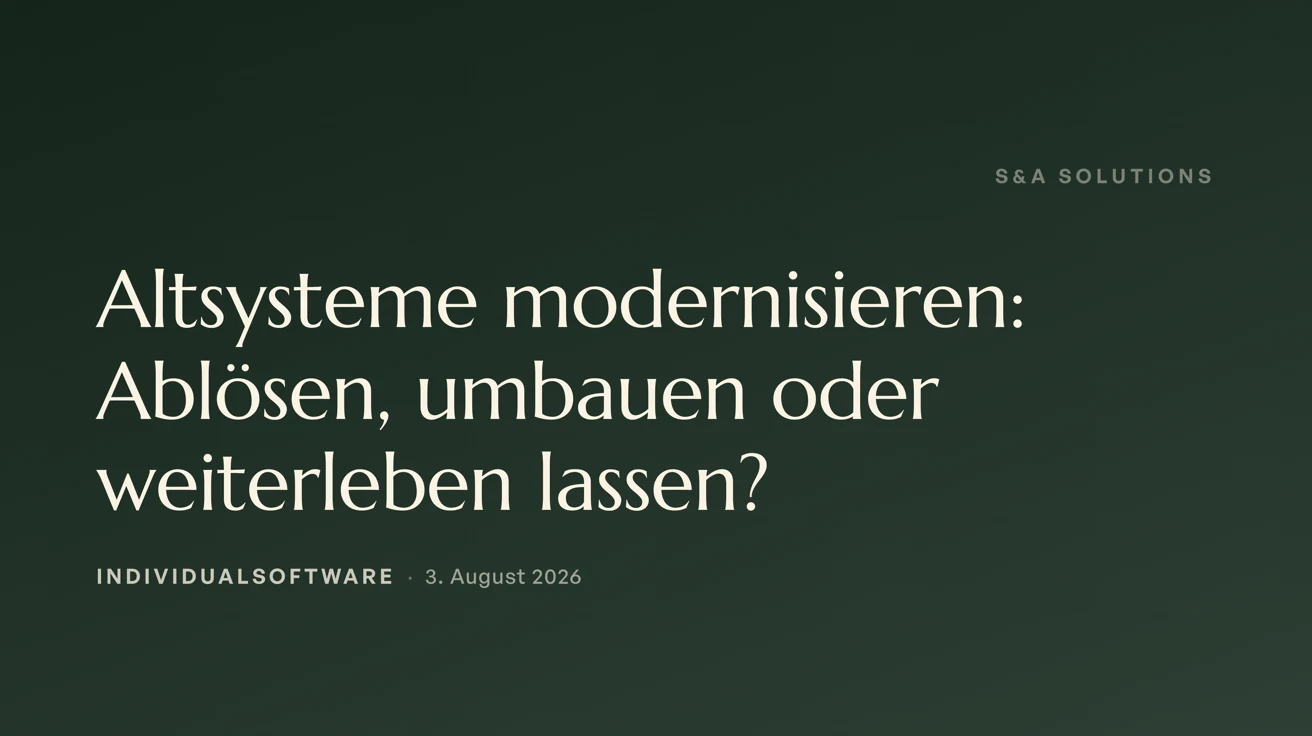 Alte Aktenschränke gehen in eine klare geometrische Struktur über als Sinnbild für die Modernisierung gewachsener Altsysteme