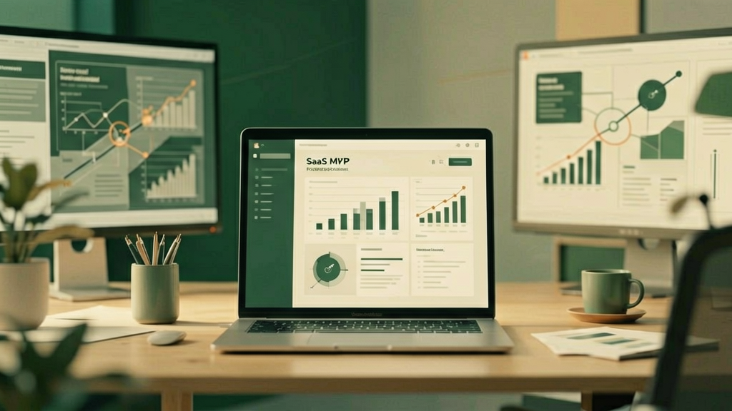 Abstrakte Planung eines SaaS MVP mit Produktstrategie und Softwarearchitektur