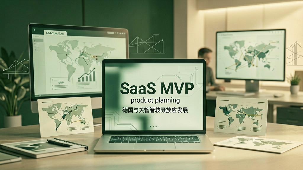 Abstrakte Planung eines SaaS MVP mit Produktstrategie und Softwarearchitektur