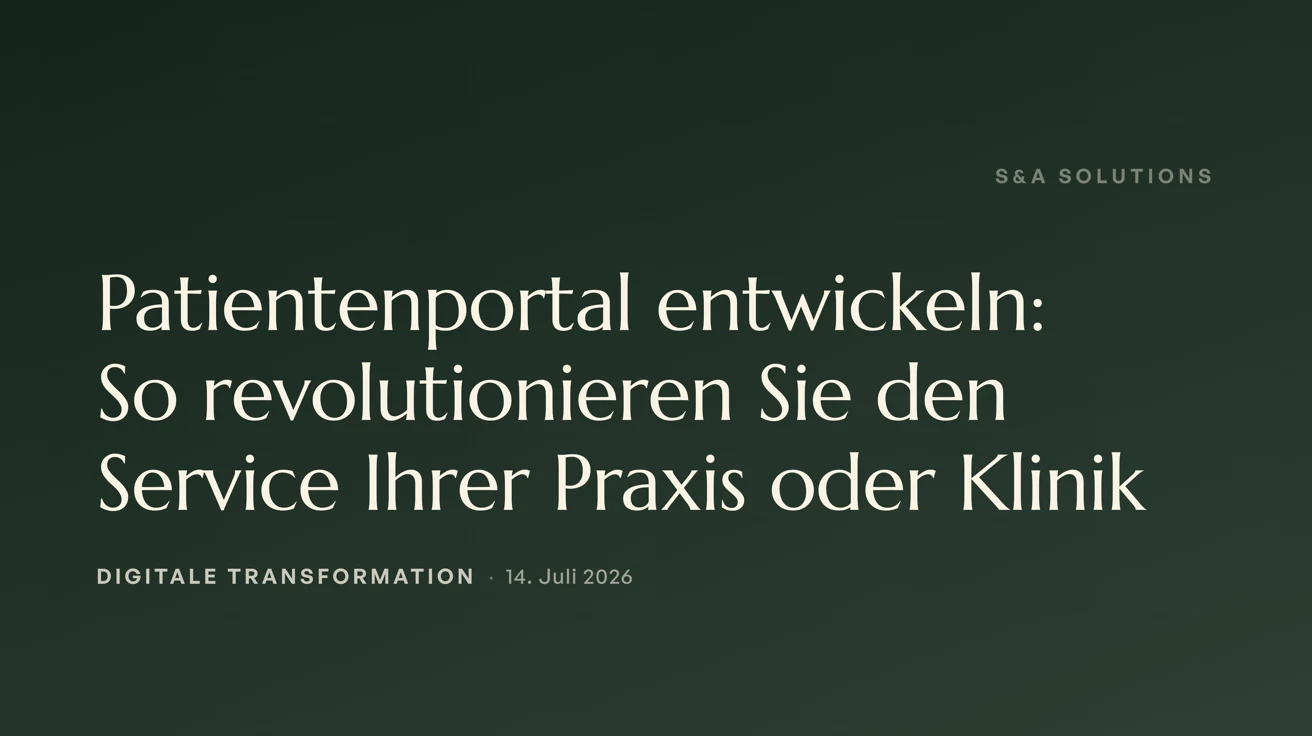 Eine moderne, digitale Oberfläche für ein Patientenportal auf einem Tablet, umgeben von medizinischen Symbolen.