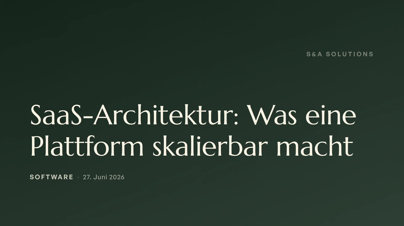 Schematische Darstellung einer skalierbaren SaaS-Architektur mit Mandanten und Diensten
