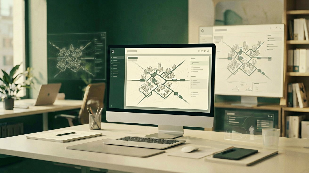 Abstrakte Planung eines SaaS MVP mit Produktstrategie und Softwarearchitektur