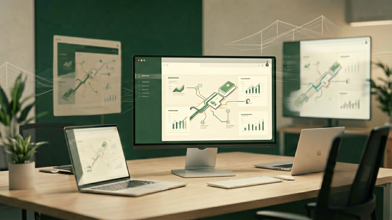 Abstrakte Planung eines SaaS MVP mit Produktstrategie und Softwarearchitektur
